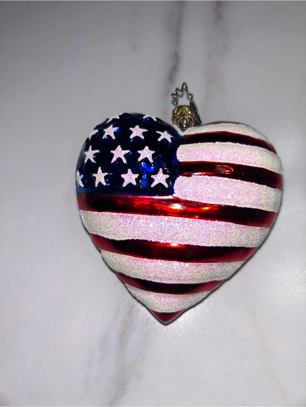 Christopher Radko- Ornament in Red, White & Blue - American Flag Design